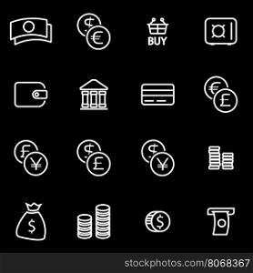 Vector line money icon set. Money Icon Object, Money Icon Picture, Money Icon Image - stock vector