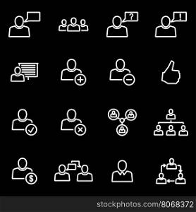 Vector line office people icon set. Office People Icon Object, Office People Icon Picture, Office People Icon Image - stock vector
