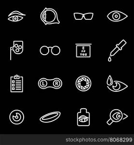 Vector line optometry icon set. Optometry Icon Object, Optometry Icon Picture, Optometry Icon Image - stock vector