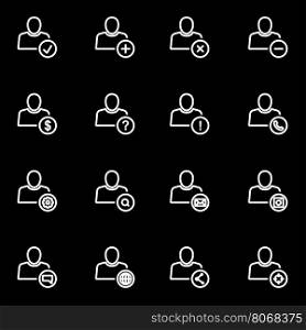 Vector line people icon set. People Icon Object, People Icon Picture, People Icon Image - stock vector