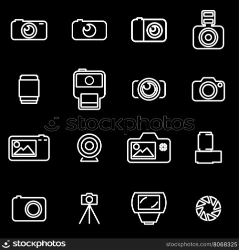 Vector line photo icon set. Photo Icon Object, Photo Icon Picture, Photo Icon Image - stock vector