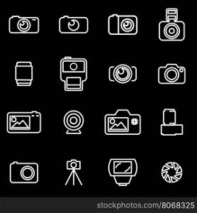 Vector line photo icon set. Photo Icon Object, Photo Icon Picture, Photo Icon Image - stock vector