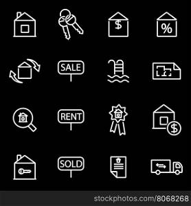 Vector line real estate icon set. Real Estate Icon Object, Real Estate Icon Picture, Real Estate Icon Image - stock vector