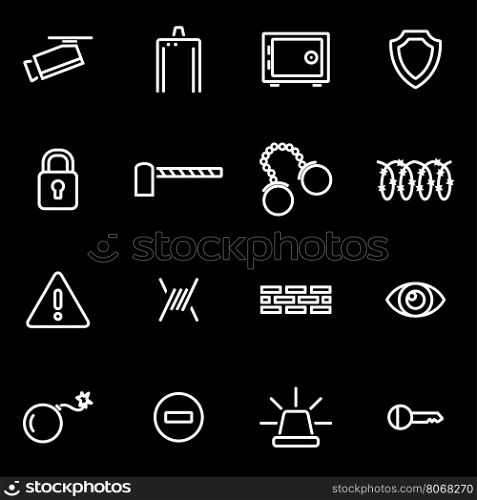 Vector line security icon set. Security Icon Object, Security Icon Picture, Security Icon Image - stock vector