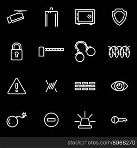 Vector line security icon set. Security Icon Object, Security Icon Picture, Security Icon Image - stock vector