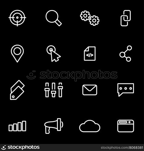 Vector line seo icon set. Seo Icon Object, Seo Icon Picture, Seo Icon Image - stock vector