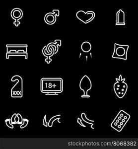 Vector line sex icon set. Vector line sex icon set. Sex Icon Object, Sex Icon Picture, Sex Icon Image - stock vector