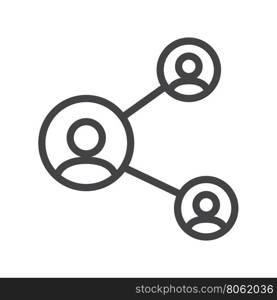 Vector line share, network icon suitable on white background