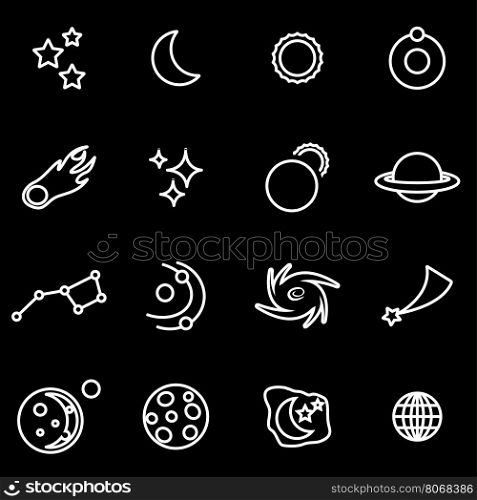 Vector line space icon set. Space Icon Object, Space Icon Picture, Space Icon Image - stock vector