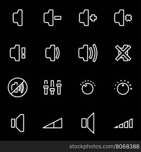 Vector line speaker icon set. Speaker Icon Object, Speaker Icon Picture, Speaker Icon Image - stock vector