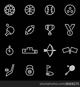 Vector line sport icon set. Sport Icon Object, Sport Icon Picture, Sport Icon Image - stock vector