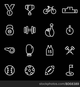 Vector line sport icon set. Sport Icon Object, Sport Icon Picture, Sport Icon Image - stock vector