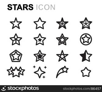 Vector line stars icons set. Vector line stars icons set on white background