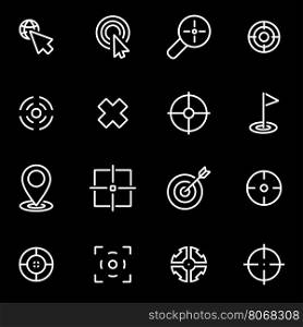 Vector line target icon set. Target Icon Object, Target Icon Picture, Target Icon Image - stock vector