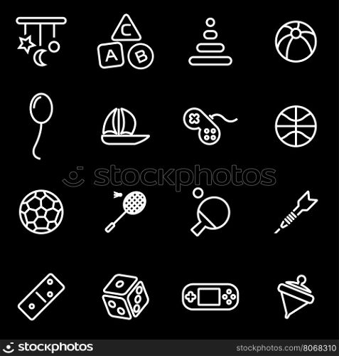 Vector line toys icon set. Toys Icon Object, Toys Icon Picture, Toys Icon Image - stock vector
