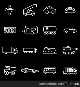 Vector line vehicles icon set. Vehicles Icon Object, Vehicles Icon Picture, Vehicles Icon Image - stock vector