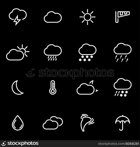Vector line weather icon set. Weather Icon Object, Weather Icon Picture, Weather Icon Image - stock vector