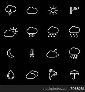 Vector line weather icon set. Weather Icon Object, Weather Icon Picture, Weather Icon Image - stock vector