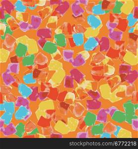 Vector llustrate. Abstract pattern for the background composed of colorful watercolor stains on an orange background.