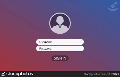 Vector login and password form icon flat on isolated background. EPS 10 vector.. Vector login and password form icon flat on isolated background. EPS 10 vector