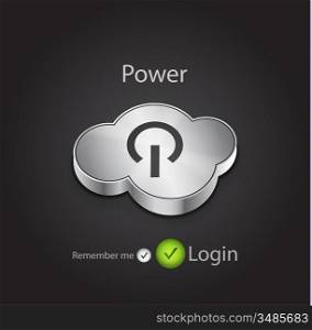 Vector login background with power button