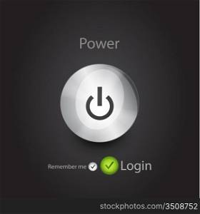 Vector login background with power button