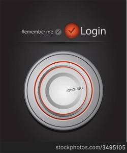 Vector login page with tune button