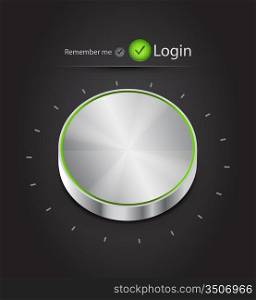 Vector login page with tune button