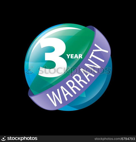 vector logo 3 years warranty. logo 3 years warranty. Vector illustration of icon