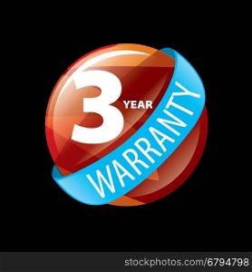vector logo 3 years warranty. logo 3 years warranty. Vector illustration of icon