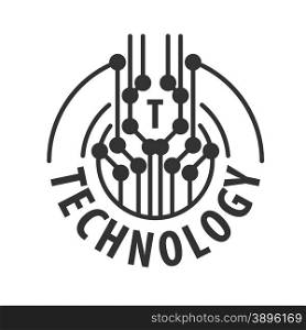 vector logo abstract chip technology