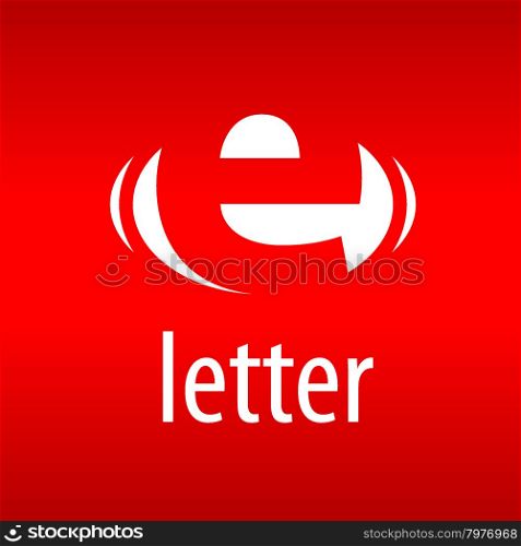 vector logo abstract letter E on a red background