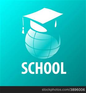 vector logo academic cap on the globe