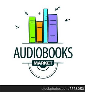 vector logo audiobook, books attacked cursors