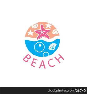 vector logo beach. pattern design logo beach. Vector illustration of icon