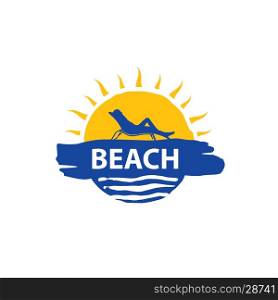 vector logo beach. pattern design logo beach. Vector illustration of icon