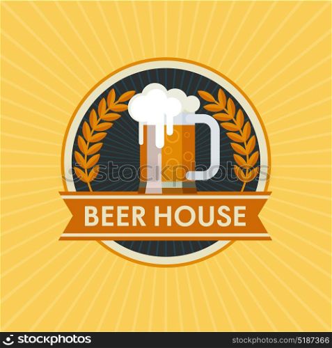 Vector logo beer mug. Beer house.