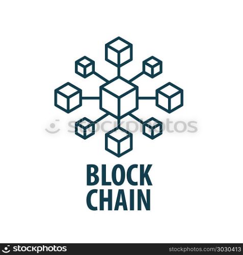 Vector logo blockchain. Vector logo blockchain. Abstract technological sign. Design element