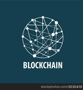 Vector logo blockchain. Vector logo blockchain. Abstract technological sign. Design element