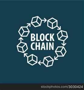 Vector logo blockchain. Vector logo blockchain. Abstract technological sign. Design element
