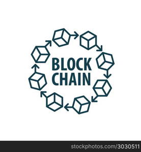 Vector logo blockchain. Vector logo blockchain. Abstract technological sign. Design element