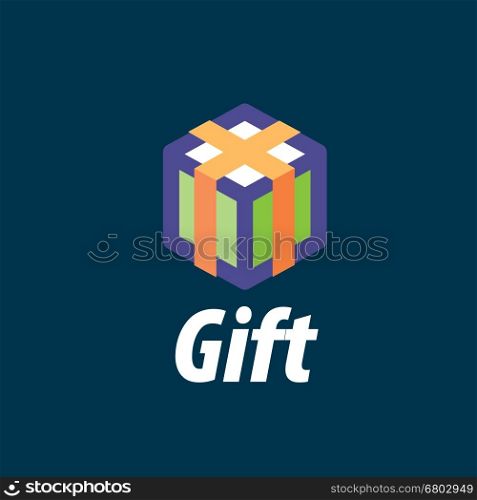 vector logo box with gifts. Abstract vector logo box with gifts. Design element