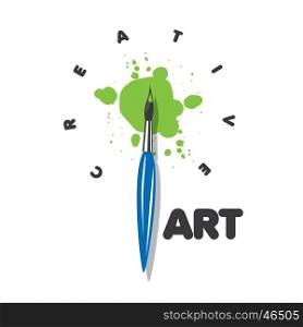 vector logo brush and blots of paint. template design logo brush. Vector illustration of icon