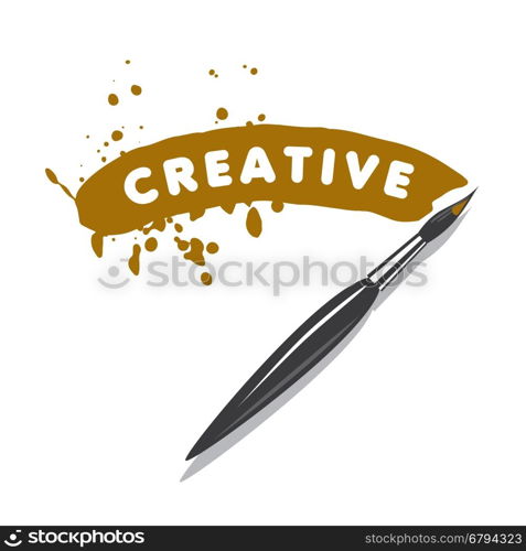 vector logo brush and blots of paint. template design logo brush. Vector illustration of icon