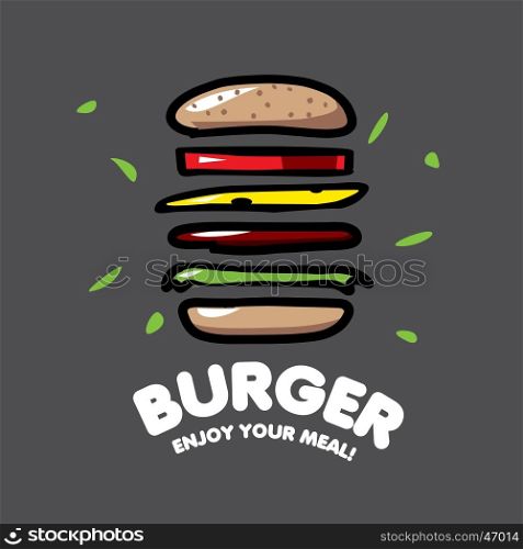 vector logo burger. vector logo burger for menu restaurant or cafe