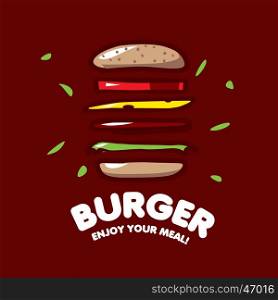 vector logo burger. vector logo burger for menu restaurant or cafe