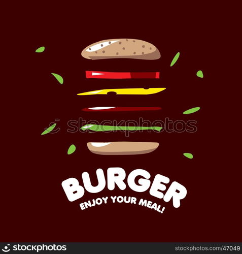 vector logo burger. vector logo burger for menu restaurant or cafe