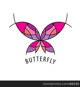 vector logo butterfly. vector logo schematic butterfly with color inserts