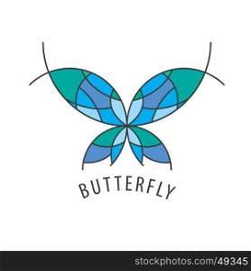 vector logo butterfly. vector logo schematic butterfly with color inserts