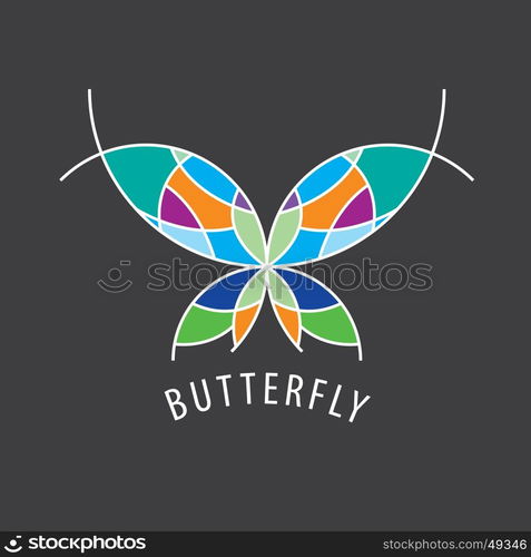 vector logo butterfly. vector logo schematic butterfly with color inserts